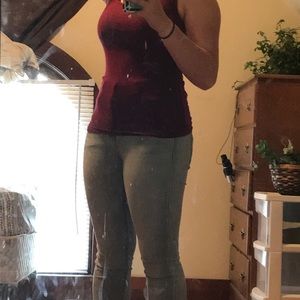 Dark red tank top